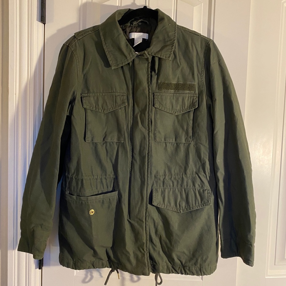 H&M military green utility jacket size 4